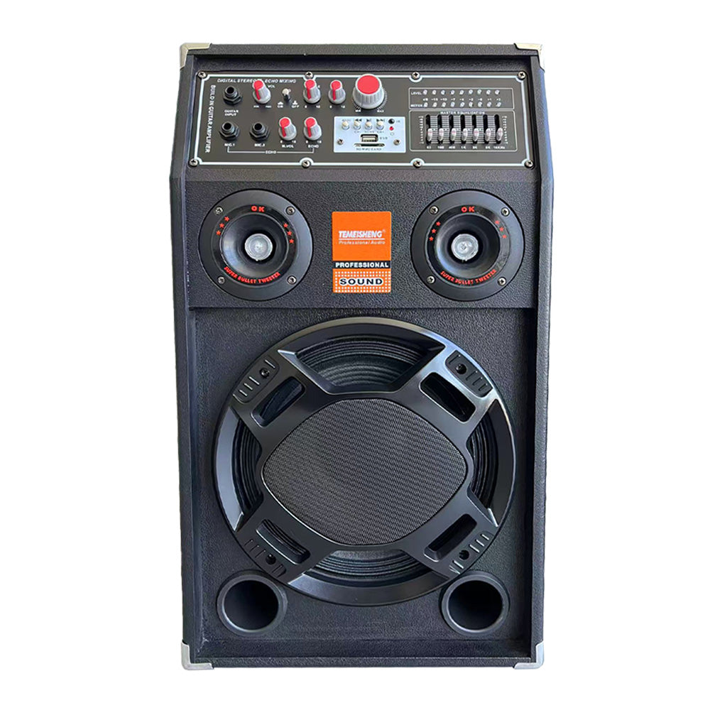 Set 2 Boxe, At Performance, Profesionale Active Smart Bass 284, 600W, Functie Bluetooth, SD Card, USB, Jocuri de lumini, Amplificator si Egalizator, Microfon Wireless + Telecomanda